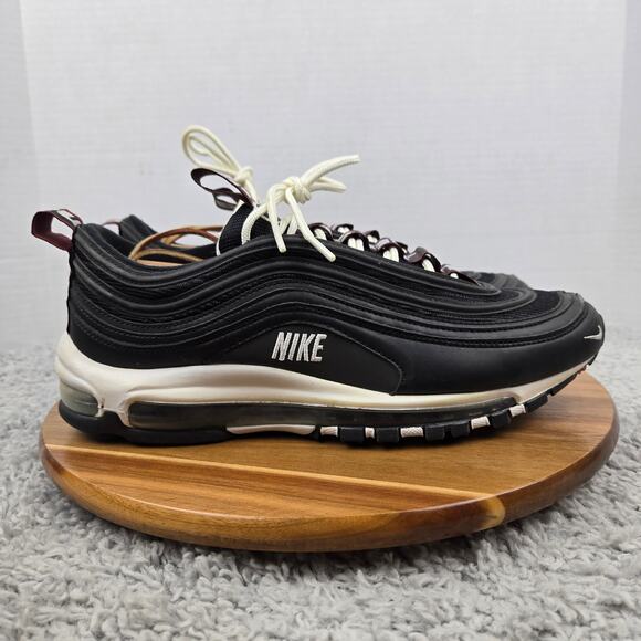 Nike Mens 10 Air Max 97 Premium Black White Overbranding Casual Athletic Sneaker - Picture 3 of 12